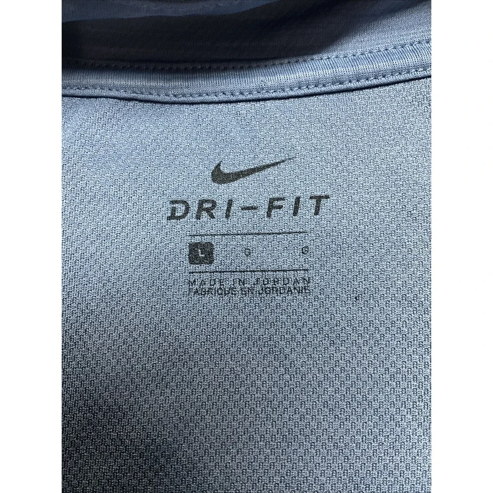 Nike Dri-Fit Womens L 1/4 Zip Pullover Heather Blue Long Sleeve Running Shirt